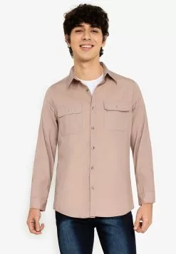 ZALORA BASICS Utility-Style OverShirt