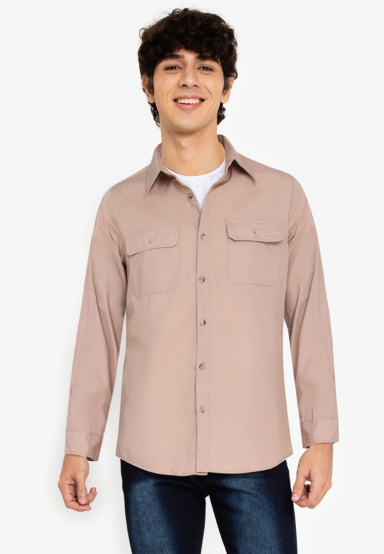 ZALORA BASICS Utility-Style OverShirt