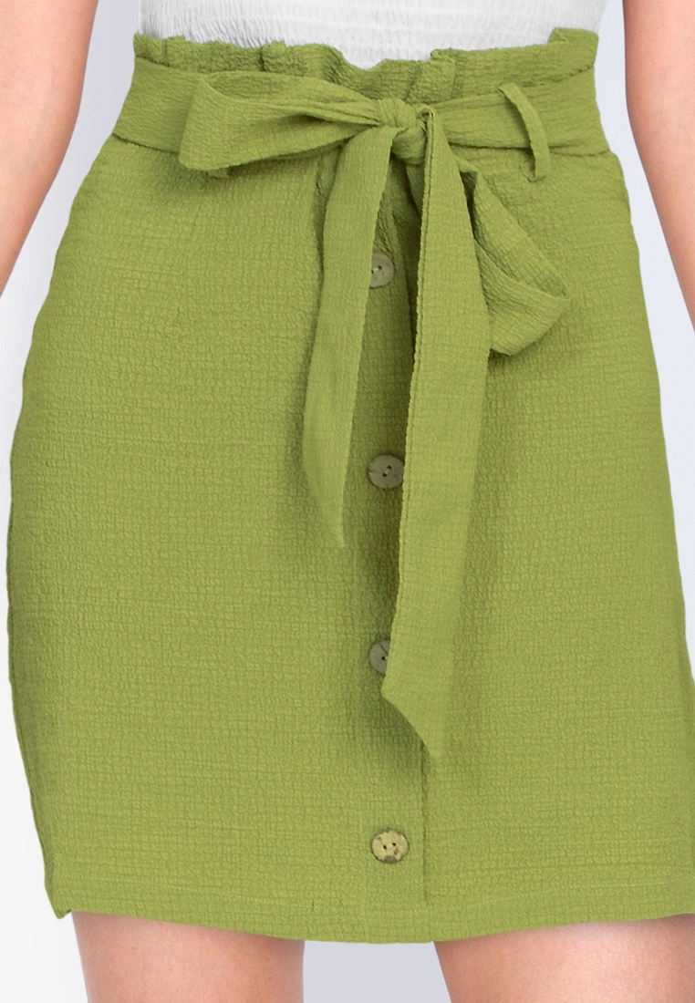 ZALORA BASICS Button Front Tie Belt Mini Skirt - Billede 3