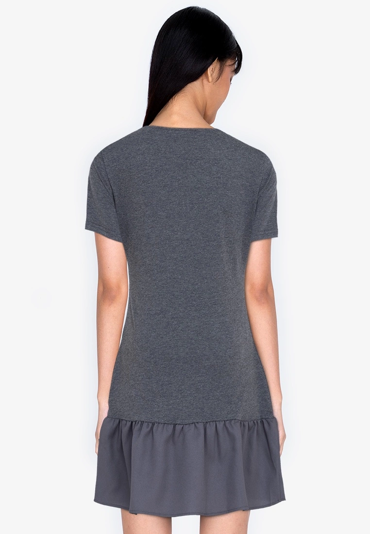 ZALORA BASICS Colour Block Frill Hem Dress - Billede 2