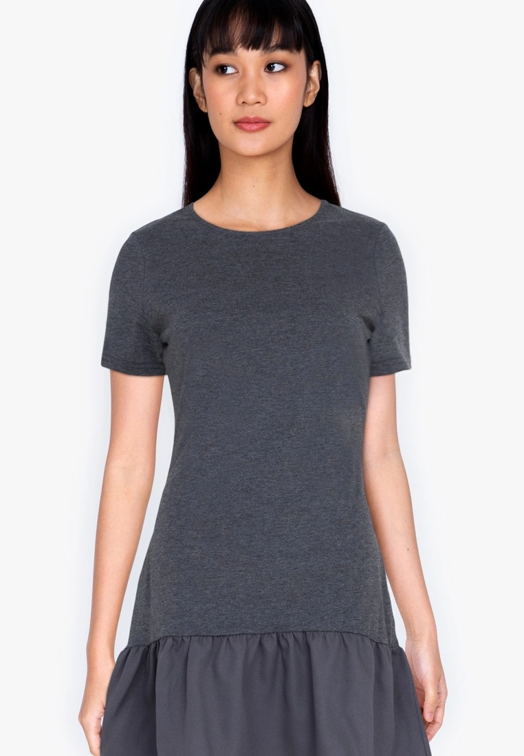 ZALORA BASICS Colour Block Frill Hem Dress - Billede 3