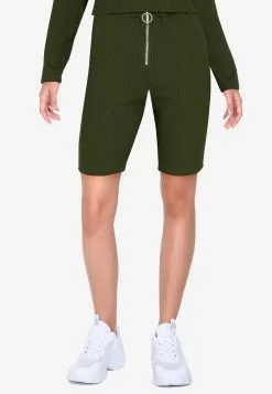 ZALORA BASICS Contrast Zip Up Rib Shorts