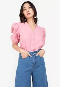 ZALORA BASICS Puff Sleeve Blouse