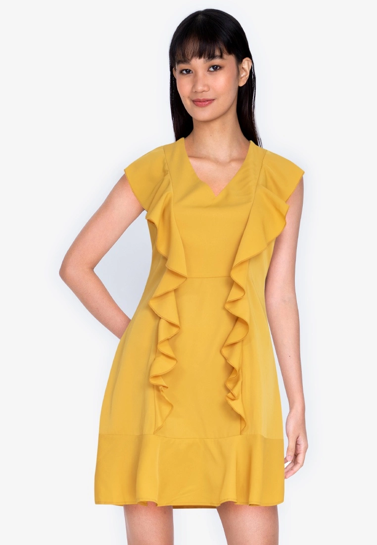 ZALORA BASICS Flutter Sleeve Mini Dress