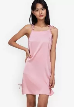 ZALORA BASICS Lounge Ribbon Detail Slip Dress