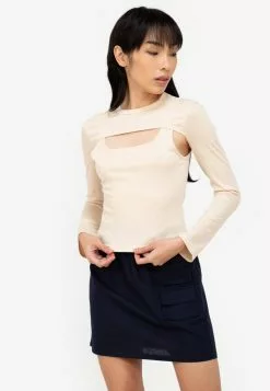 ZALORA BASICS Cut Out Long Sleeve Top