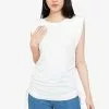 ZALORA BASICS Shoulder Pad Ruched Sides T-Shirt