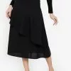 ZALORA BASICS Asymmetric Ruffle Midi Skirt
