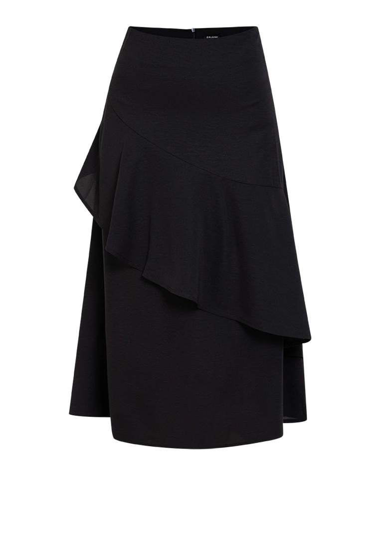 ZALORA BASICS Asymmetric Ruffle Midi Skirt - Billede 5