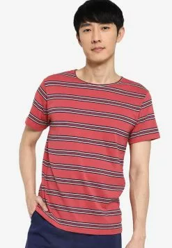 ZALORA BASICS Stripe Wide Neck T-Shirt