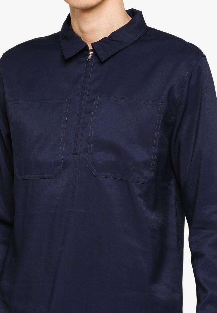 ZALORA BASICS Regular Fit Half Zip Utility Shirt - Billede 3