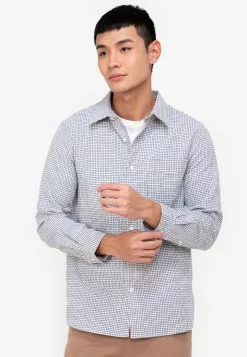 ZALORA BASICS Mini Seersucker Check Shirt