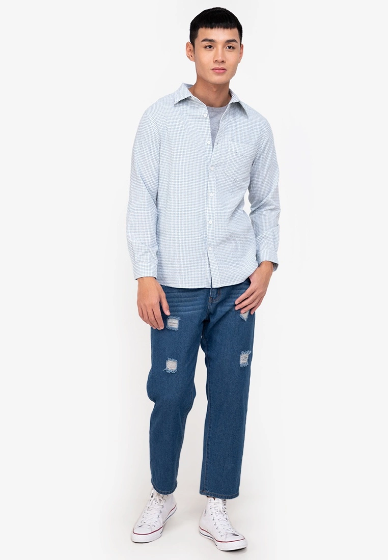 ZALORA BASICS Mini Seersucker Check Shirt - Billede 4