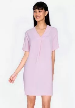 ZALORA BASICS Pleat Front Short Sleeve Dress