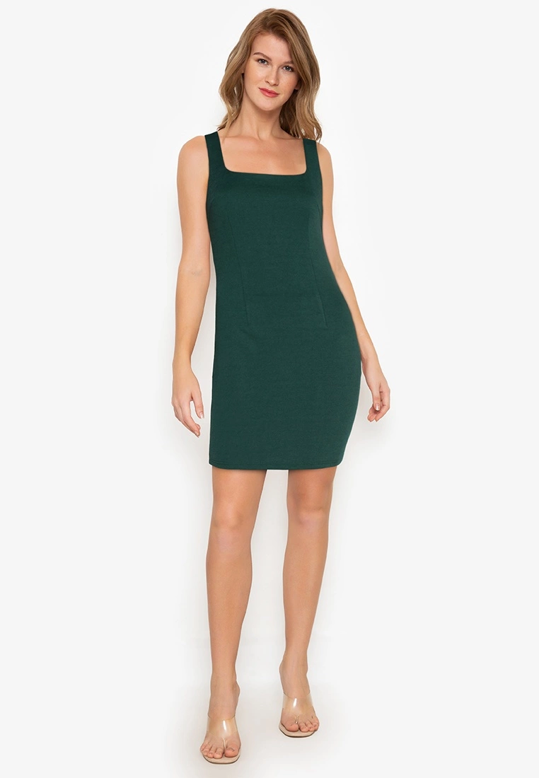 ZALORA BASICS Square Neck Bodycon Dress - Billede 4