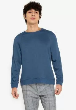 ZALORA BASICS Mid-Seam Round Neck Sweatshirt