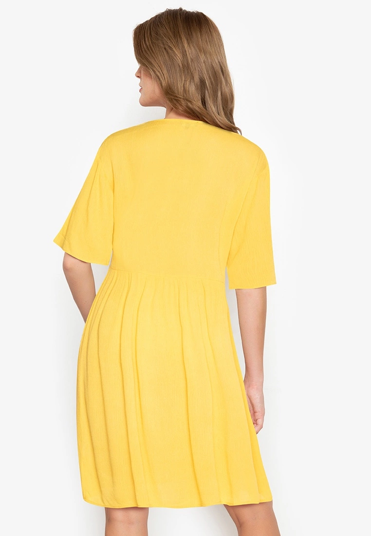 ZALORA BASICS Short Sleeve Button Down Babydoll Dress - Billede 2