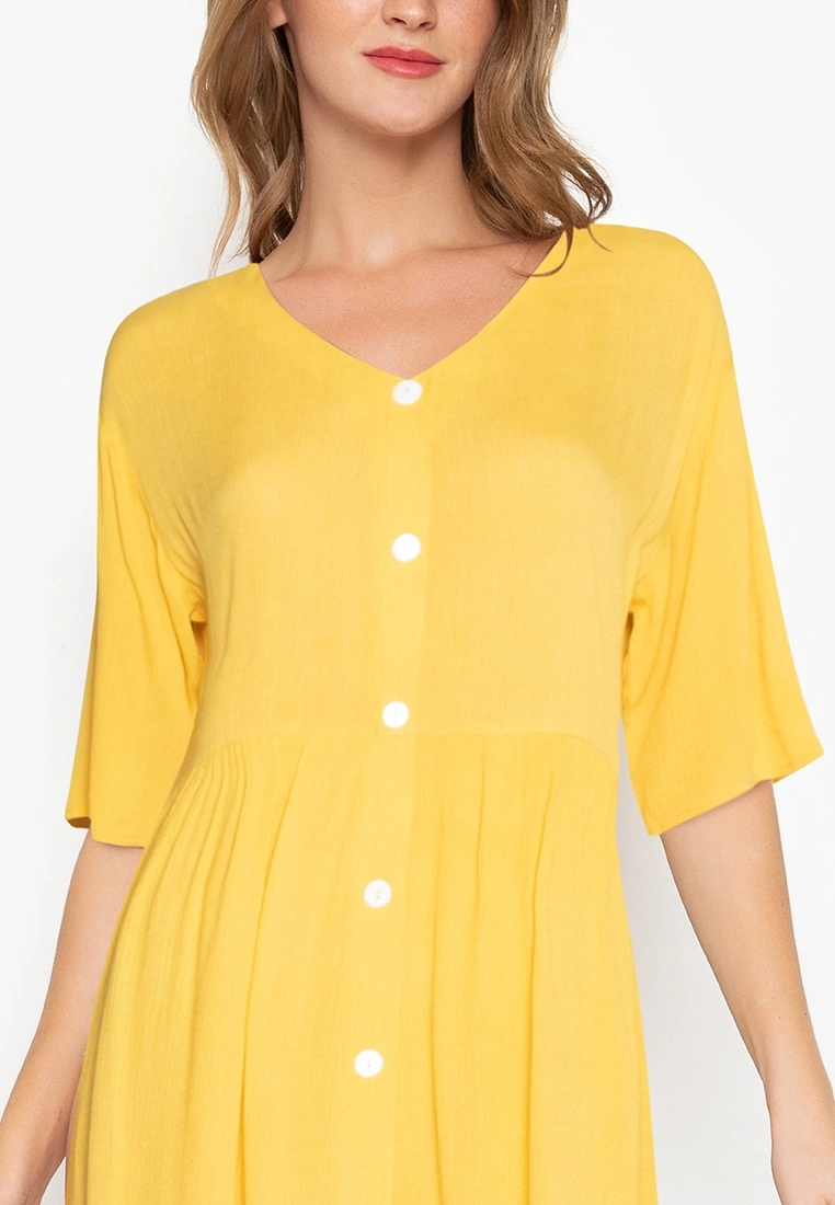 ZALORA BASICS Short Sleeve Button Down Babydoll Dress - Billede 3