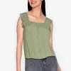 ZALORA BASICS Flutter Sleeves Square Neck Top