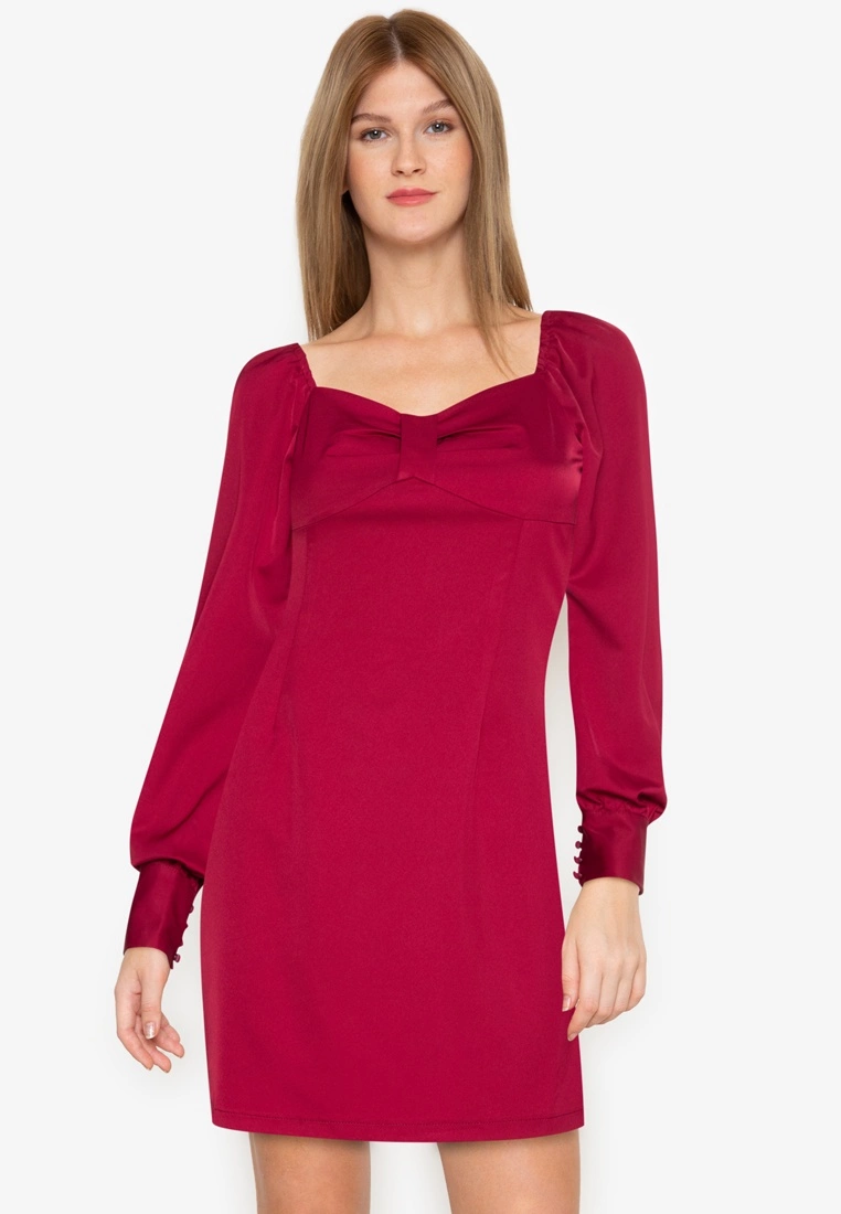 ZALORA BASICS Full Length Puff Sleeve Mini Dress