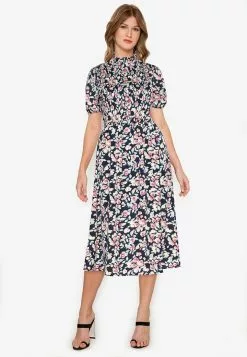 ZALORA BASICS Puff Sleeve Midi Dress