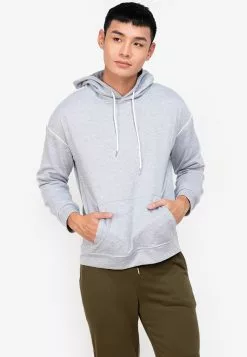 ZALORA BASICS Contrast Piping Oversize Hoodie