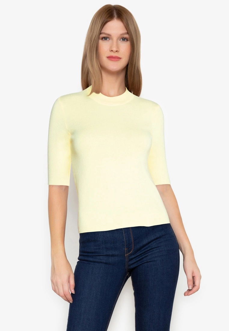 ZALORA BASICS Mock Neck Knit Top