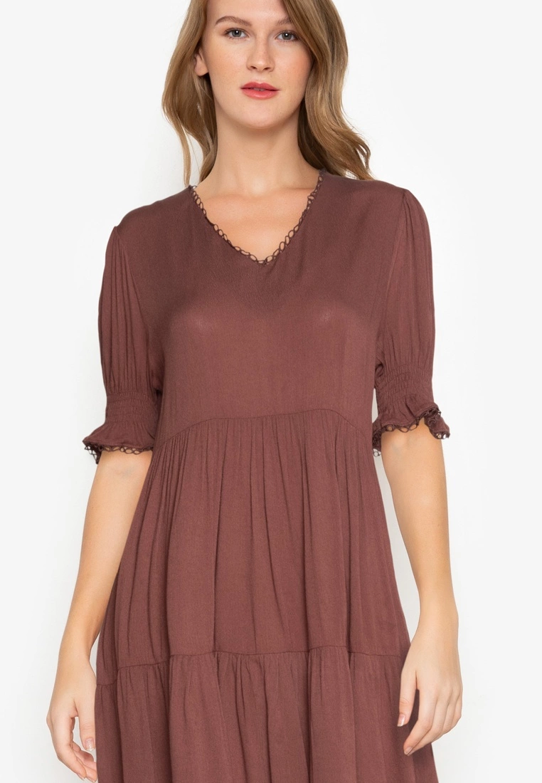 ZALORA BASICS V-Neck Babydoll Dress - Billede 3
