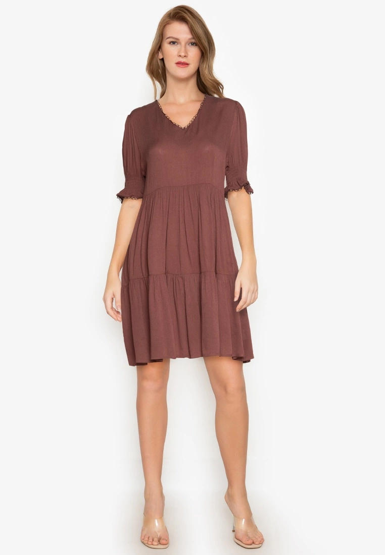 ZALORA BASICS V-Neck Babydoll Dress - Billede 4