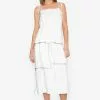ZALORA BASICS Contrast Trim Tiered Midi Dress