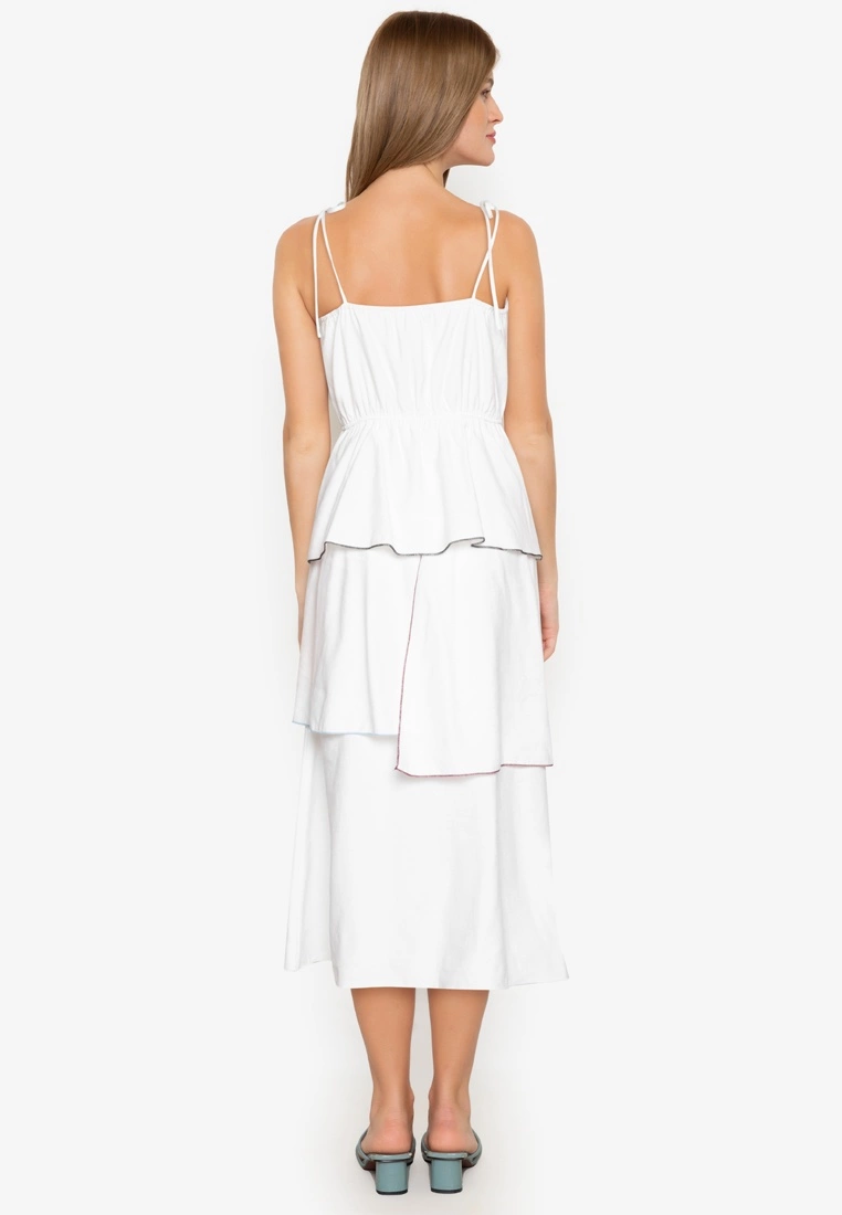 ZALORA BASICS Contrast Trim Tiered Midi Dress - Billede 2