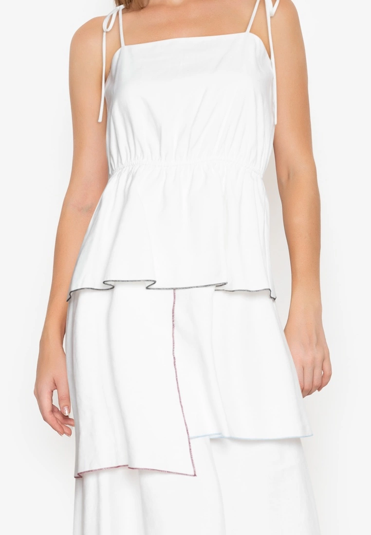 ZALORA BASICS Contrast Trim Tiered Midi Dress - Billede 3