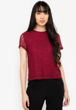 ZALORA BASICS Lace Boxy Top