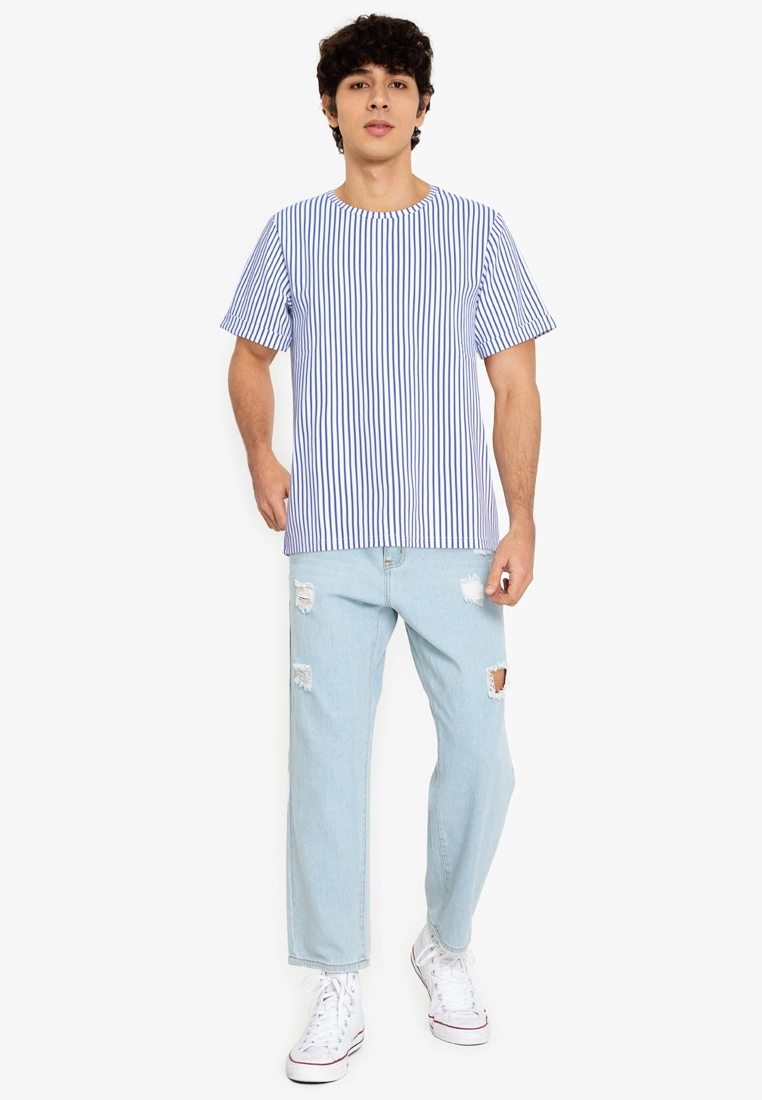 ZALORA BASICS Textured Stripes T-Shirt - Billede 4