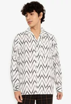 ZALORA BASICS Camp Collar Pocket Shirt