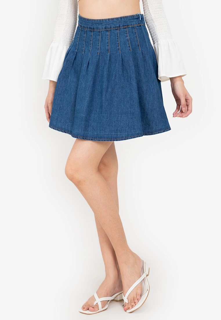 ZALORA BASICS Denim Tennis Skirt