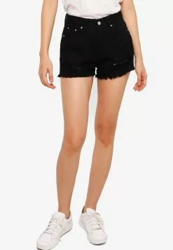 ZALORA BASICS Distressed Denim Shorts