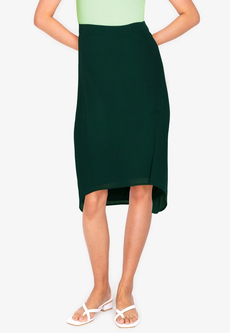 ZALORA BASICS Midi Skirt with Slit