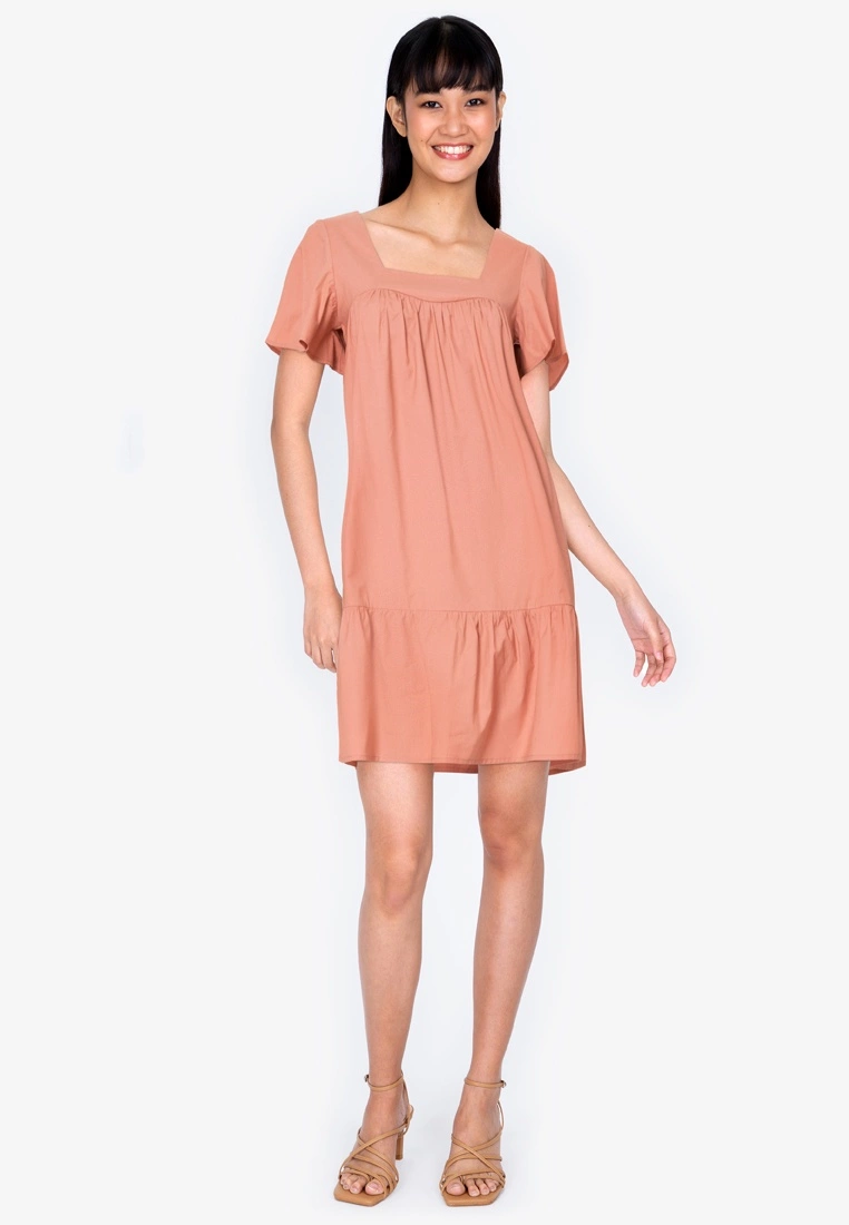 ZALORA BASICS Square Neck Smock Dress - Billede 4