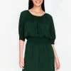 ZALORA BASICS Smocked Waist Puff Sleeve Mini Dress