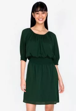 ZALORA BASICS Smocked Waist Puff Sleeve Mini Dress