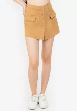 ZALORA BASICS Denim Button Up Skorts
