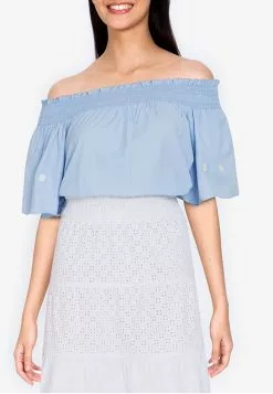 ZALORA BASICS Floral Embroidered Top