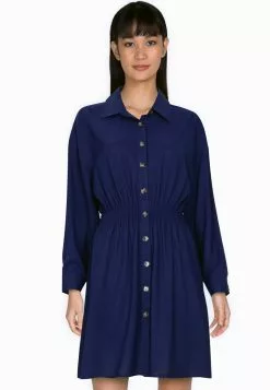 ZALORA BASICS Smoked Waist Long Sleeves Dress