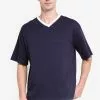 ZALORA BASICS Oversized V Neck Contrast T-shirt