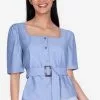 ZALORA BASICS Square Neck Top with Belt
