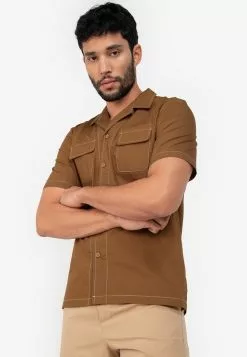ZALORA BASICS Oversize Constrast Stitch Shirt