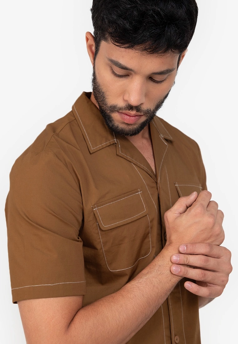 ZALORA BASICS Oversize Constrast Stitch Shirt - Billede 3