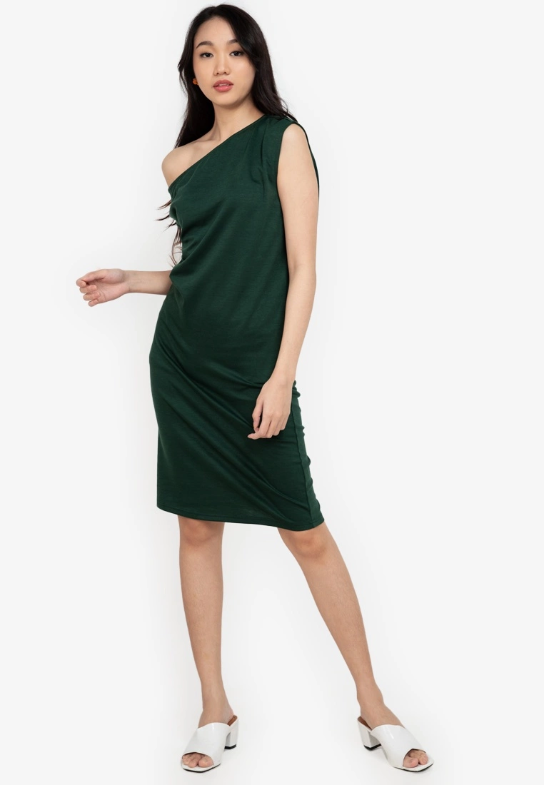 ZALORA BASICS Oversized Asymmetric Shoulder Dress