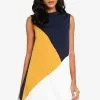 ZALORA BASICS Colour Block Stand Collar Dress